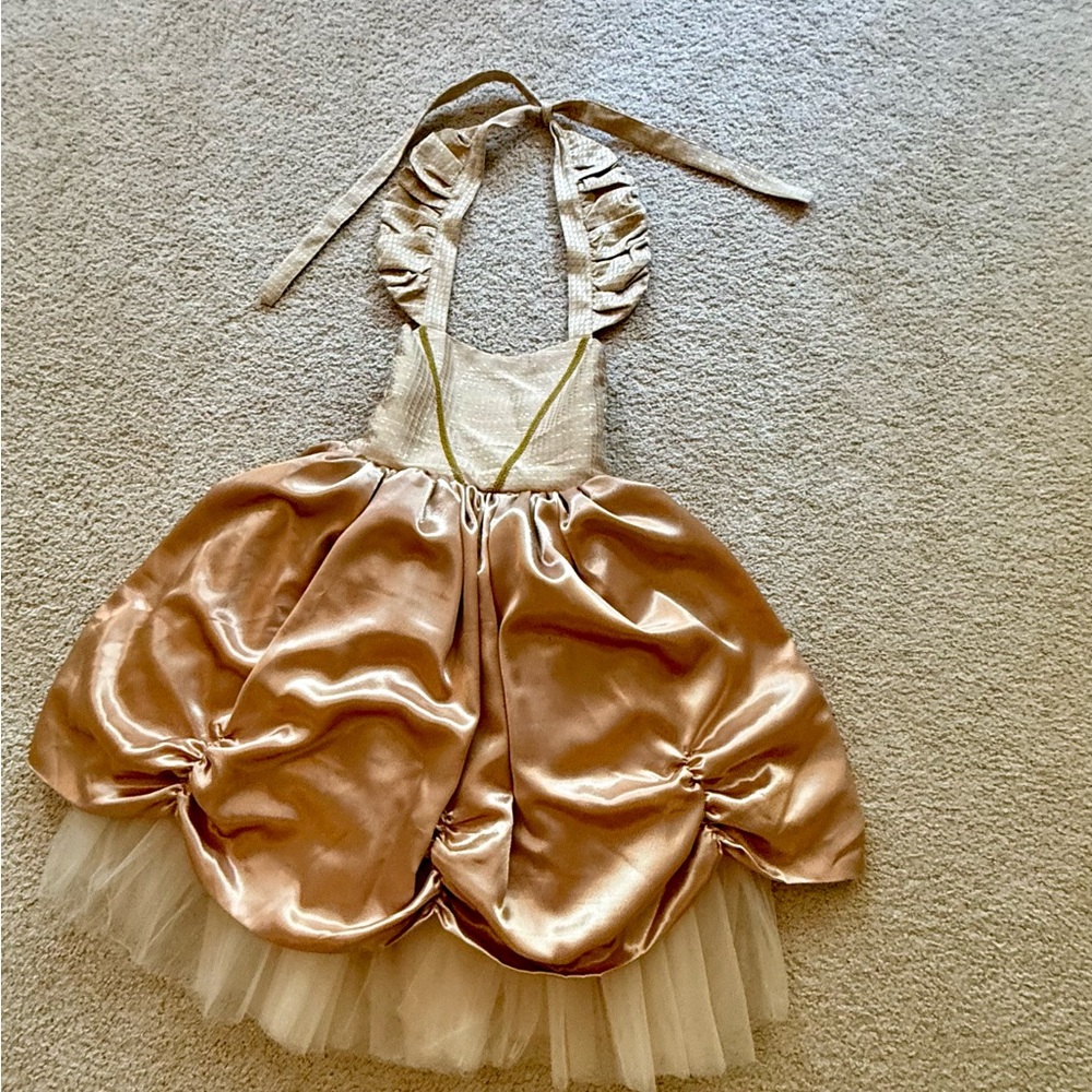 Dollcake Gold and Cream Formal Dress with Velvet Bodice and Tulle Skirt